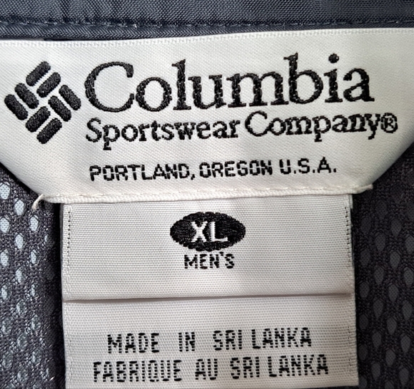 Columbia Tan & Blue Colorblock Rain Jacket    Size XL - Picture 4 of 10